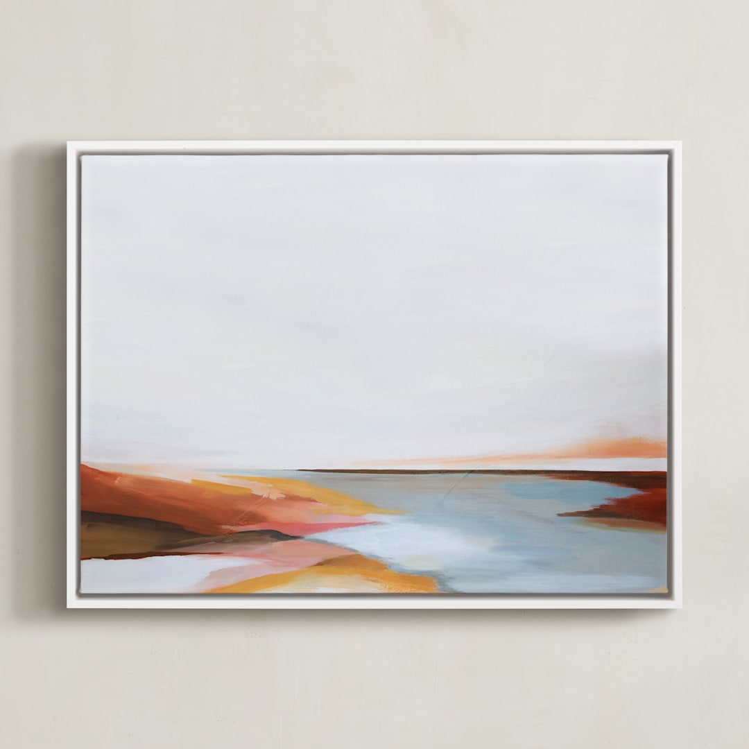 "Tidal Flats" - Art Print in Rust by Mya Bessette - Framed Canvas