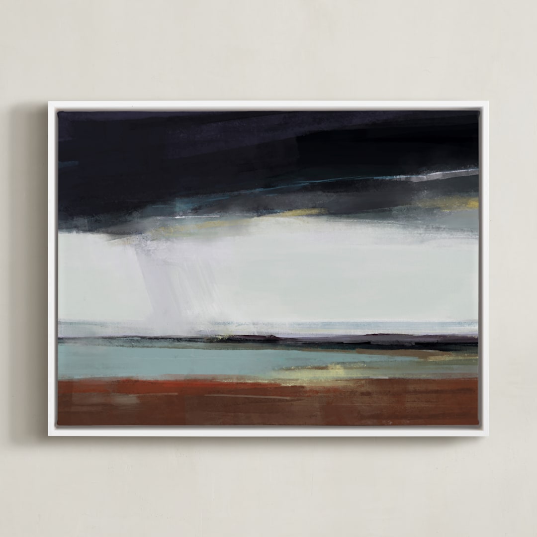 "overland brew" - Art Print in Rain Grey by Eric Ransom - Framed Canvas