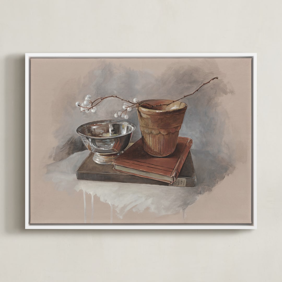 "Tallow Berries" - Art Print in Terracotta by Lorent and Leif - Framed Canvas