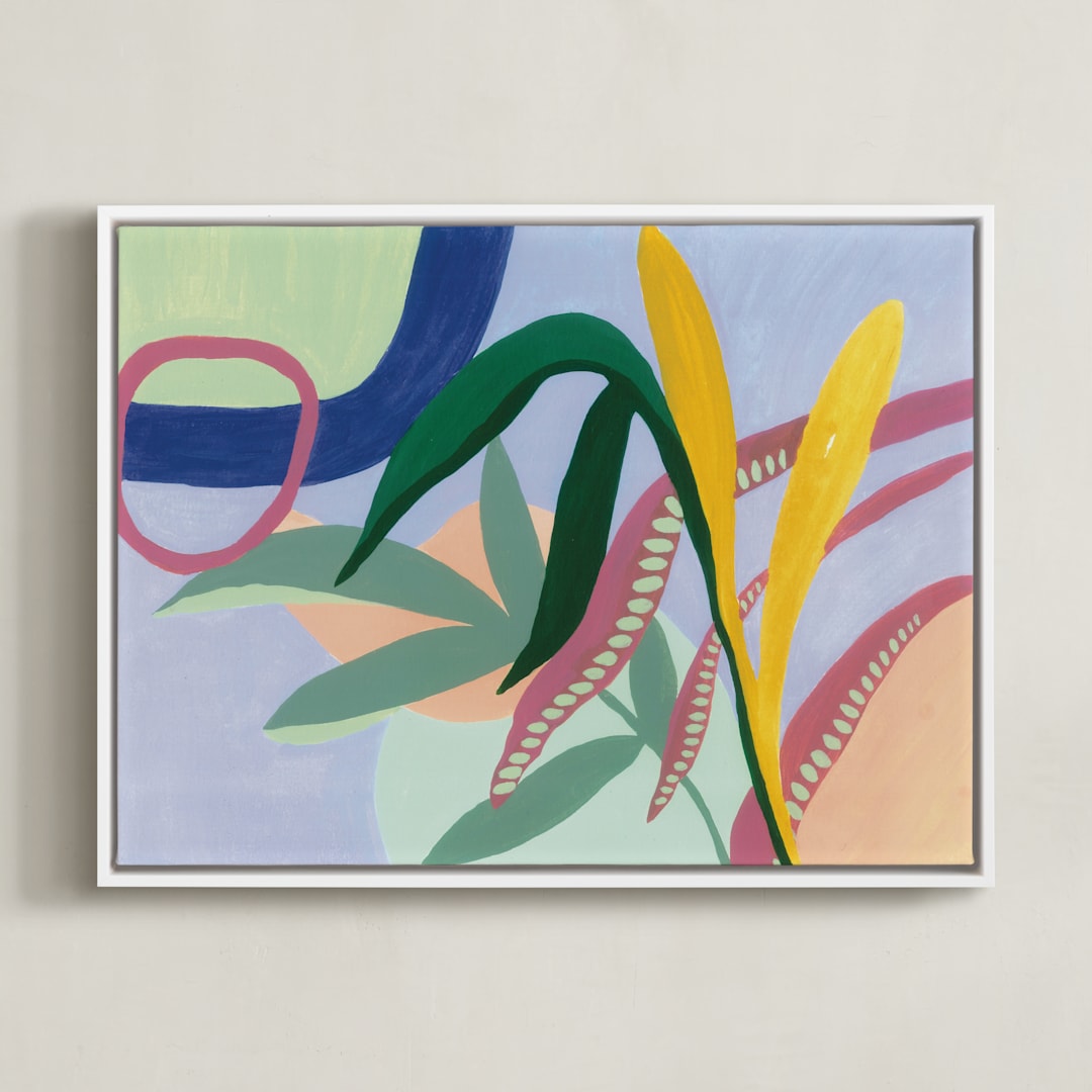 "Made in Heaven" - Art Print in light blue violet by FERNANDA MARTINEZ - Framed Canvas