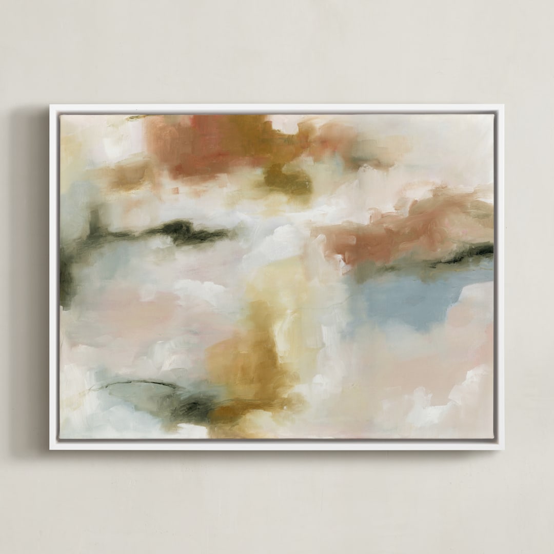 "First Glow" - Art Print in Amber by Nicoletta Savod - Framed Canvas