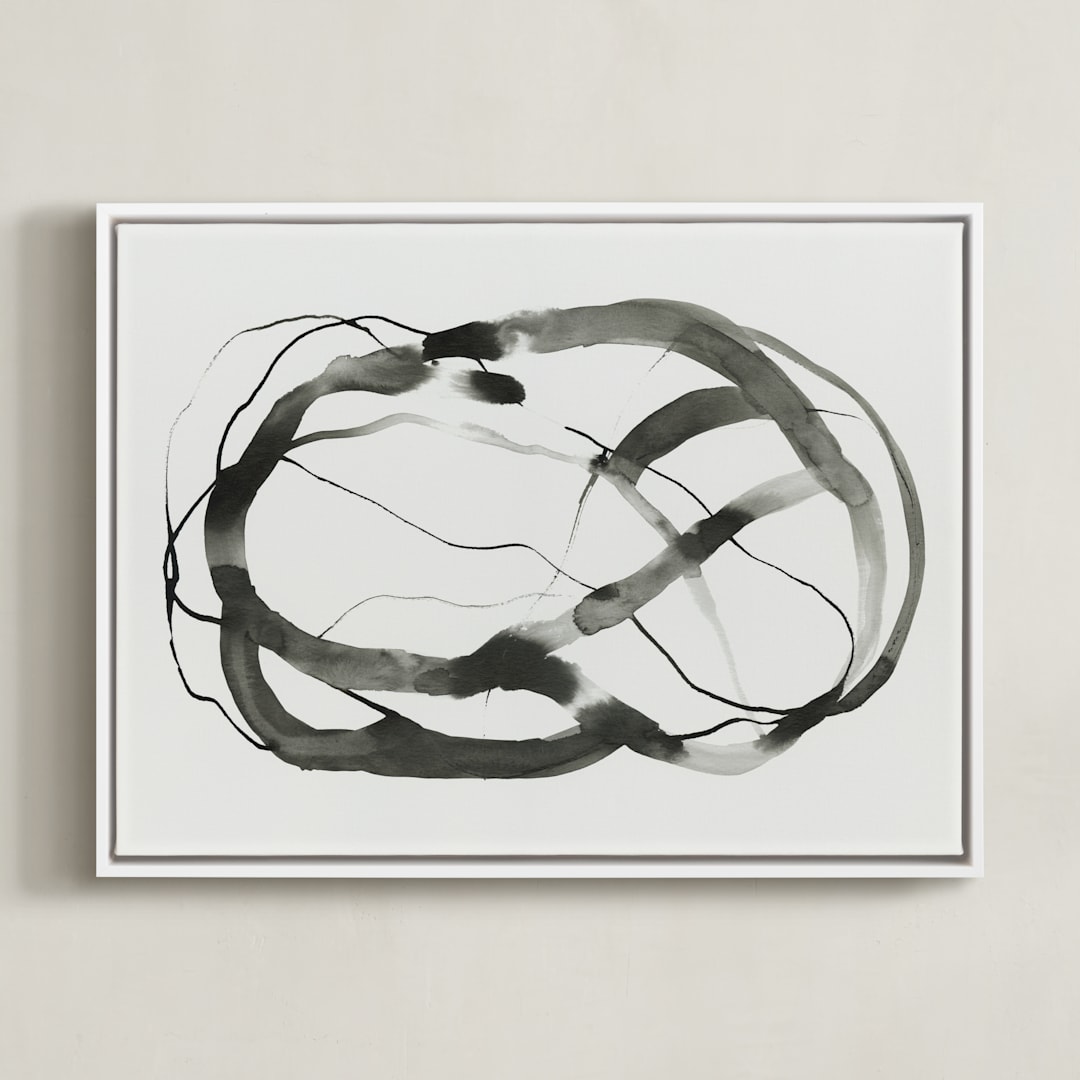 "Forward Inking" - Art Print in Charcoal by Melanie Severin - Framed Canvas