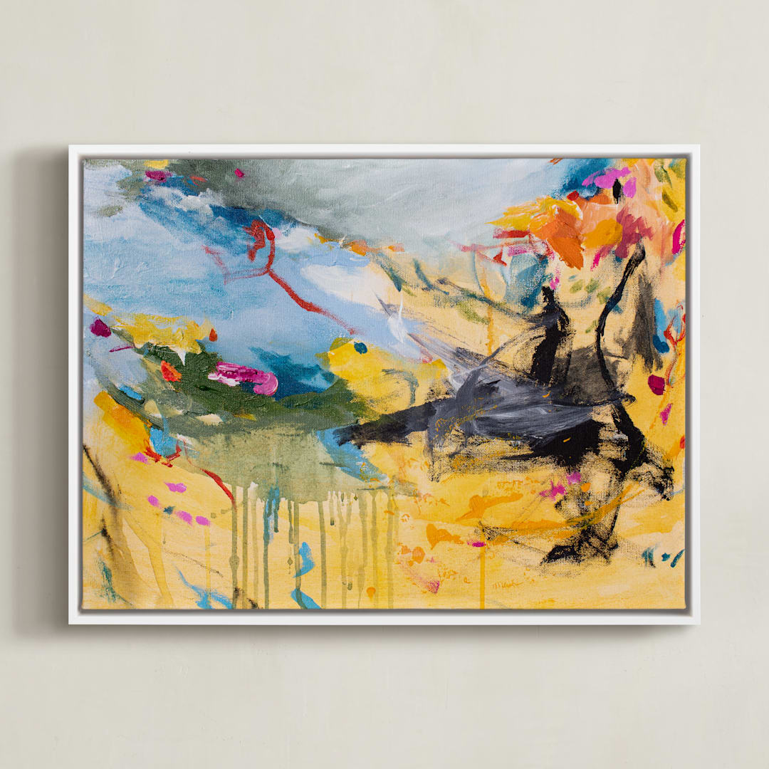 "Perpetual State: 7" - Art Print in Canary by LaDara McKinnon - Framed Canvas