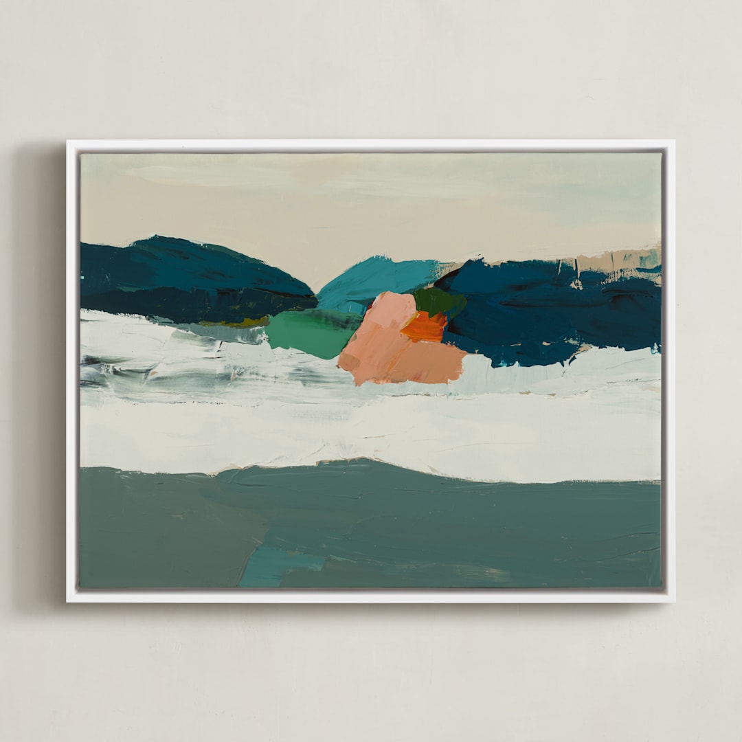 "Upwelling" - Art Print in Slate Blue by Caryn Owen - Framed Canvas