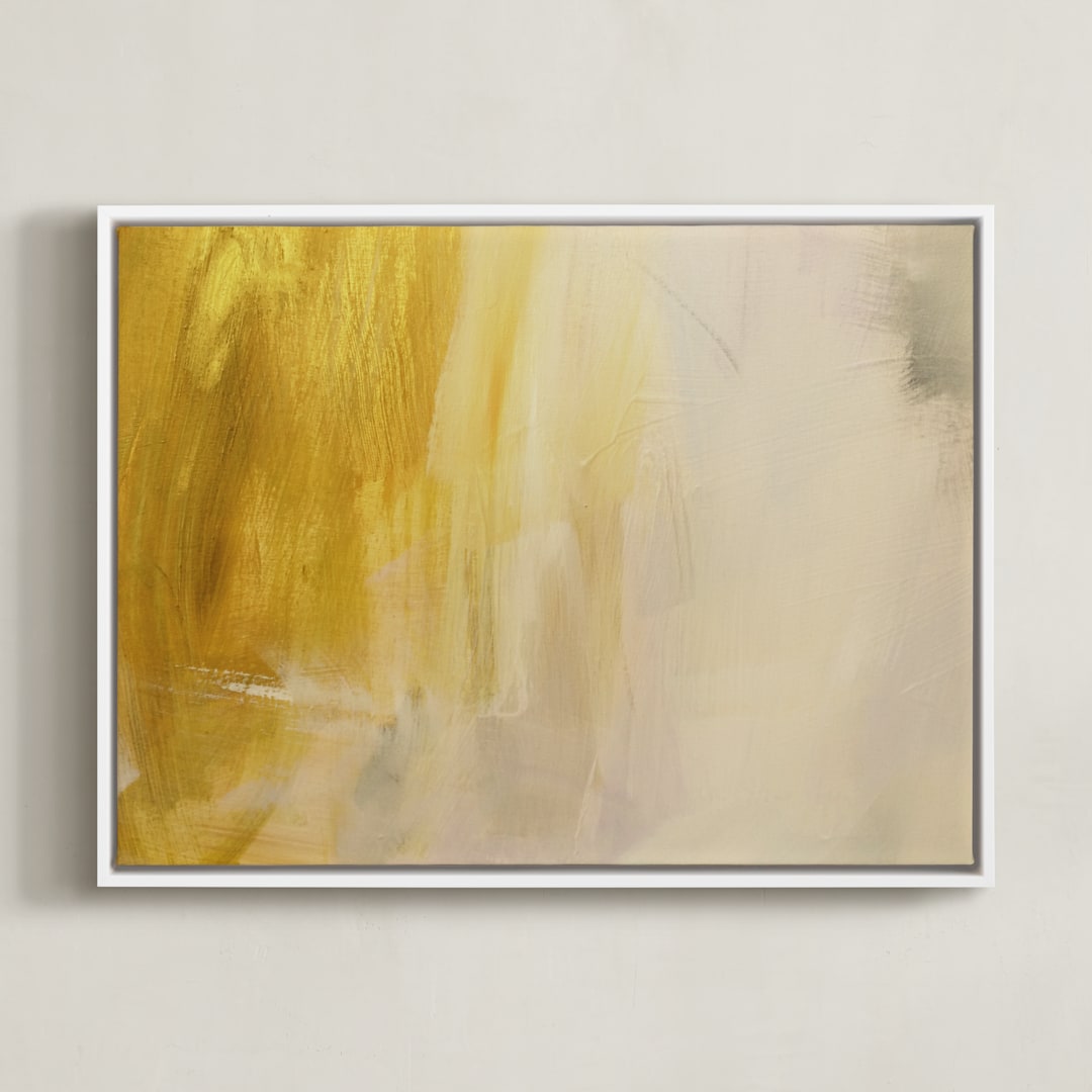 "In Gold" - Art Print in gold lavendar by Nell Waters Bernegger - Framed Canvas