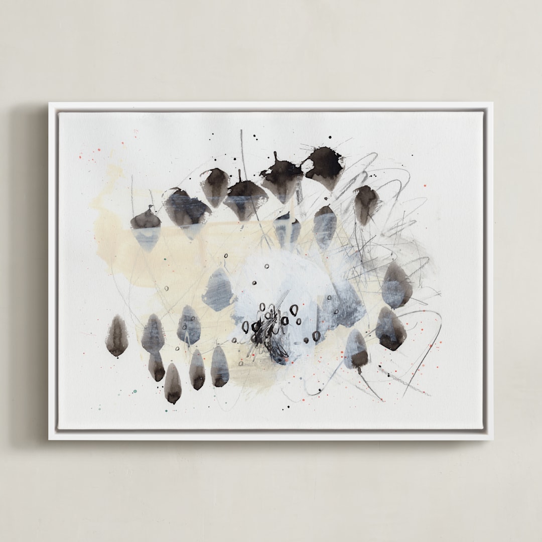 "Magnetic II" - Art Print in Black and White by Elle Claire - Framed Canvas