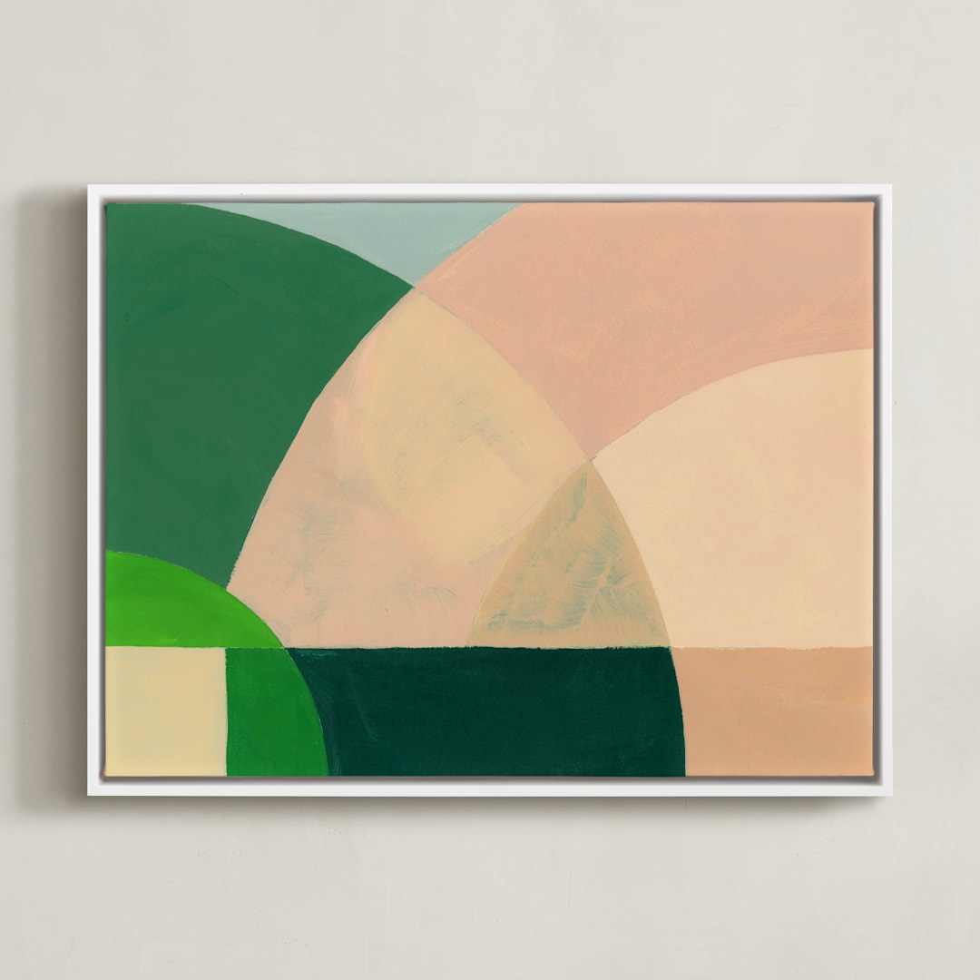 "Where the Memories Take Me" - Art Print in Spring Green by Christina Flowers - Framed Canvas