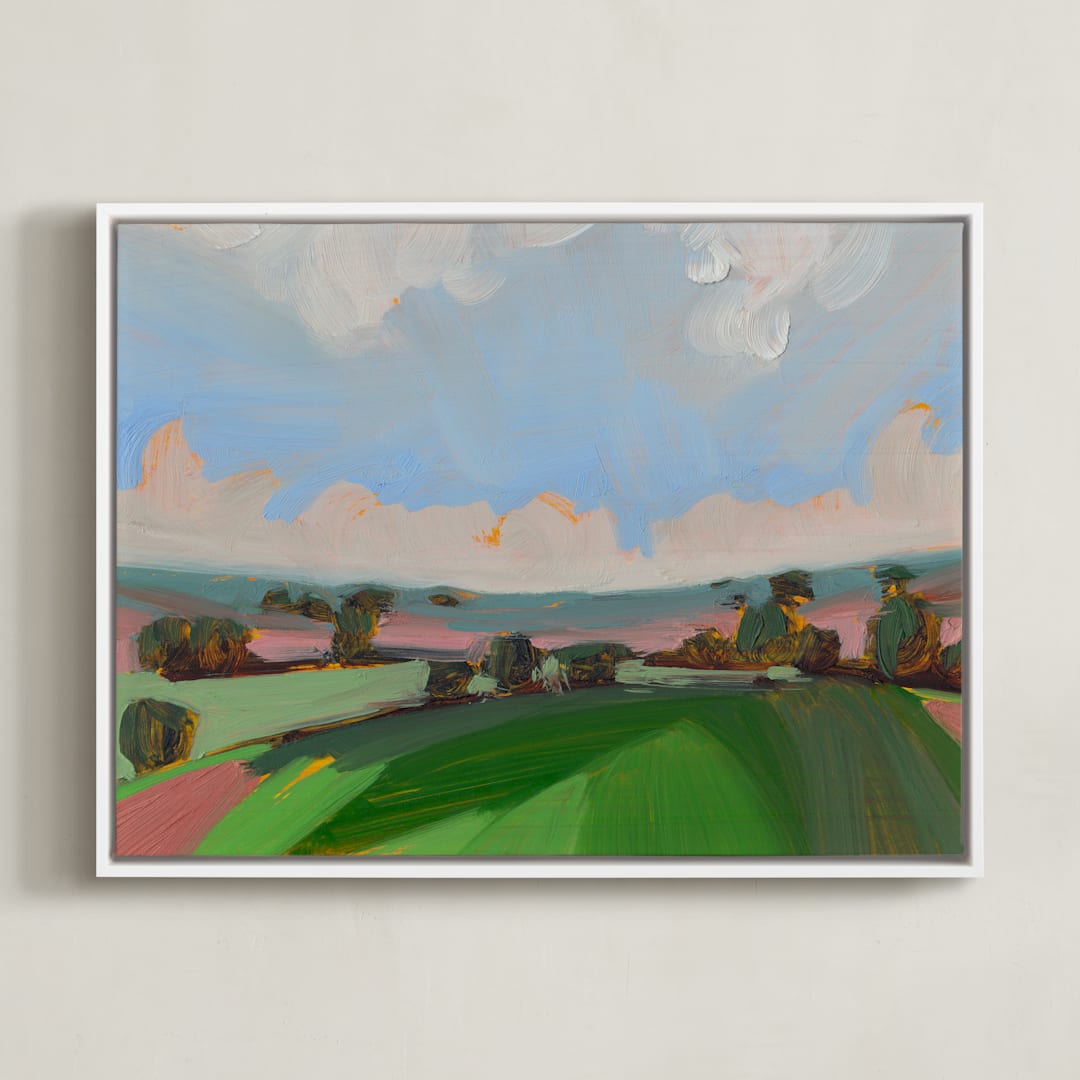 "Infuse" - Art Print in Soft Pink by Molly Mansfield - Framed Canvas