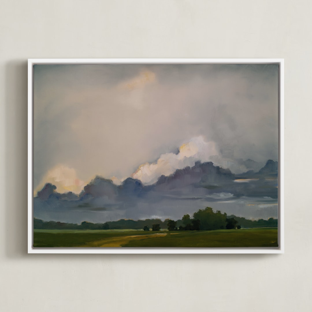 "Traveling Light" - Art Print in Perfect Storm by Stephanie Goos Johnson - Framed Canvas