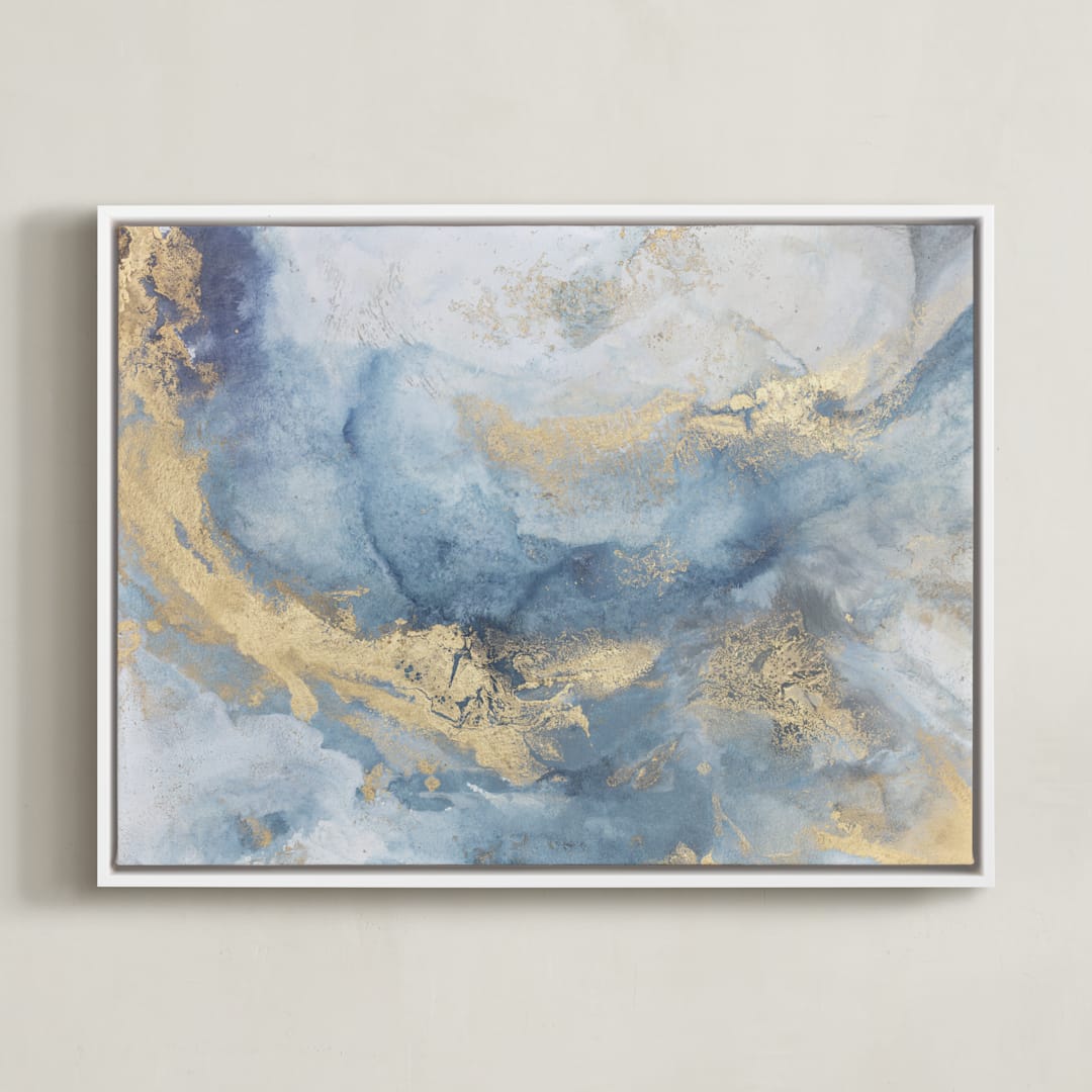 "Purity of Light" - Art Print in Clear Blue by Julia Contacessi - Framed Canvas