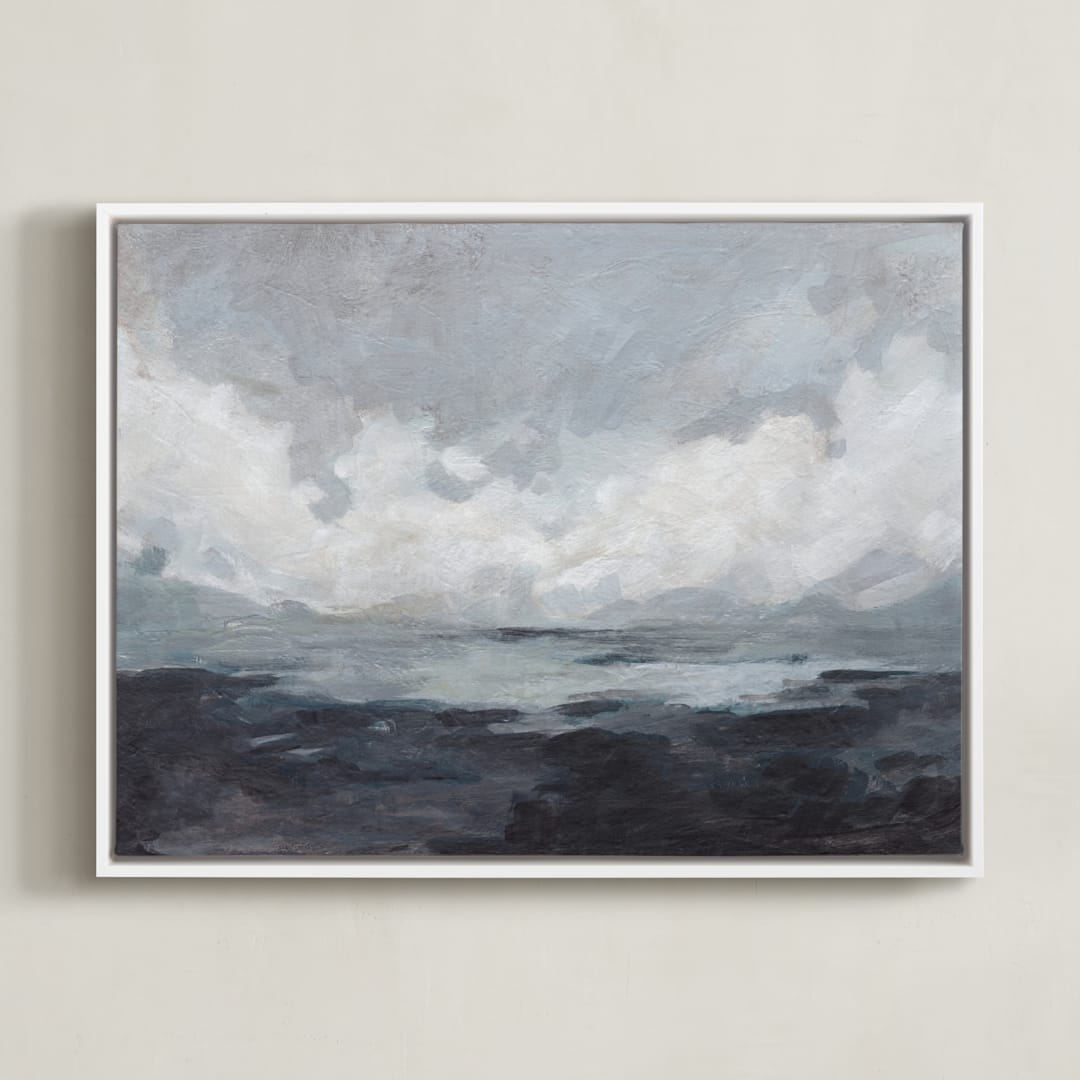 "Winter Bluff" - Art Print in Navy by Lorent and Leif - Framed Canvas