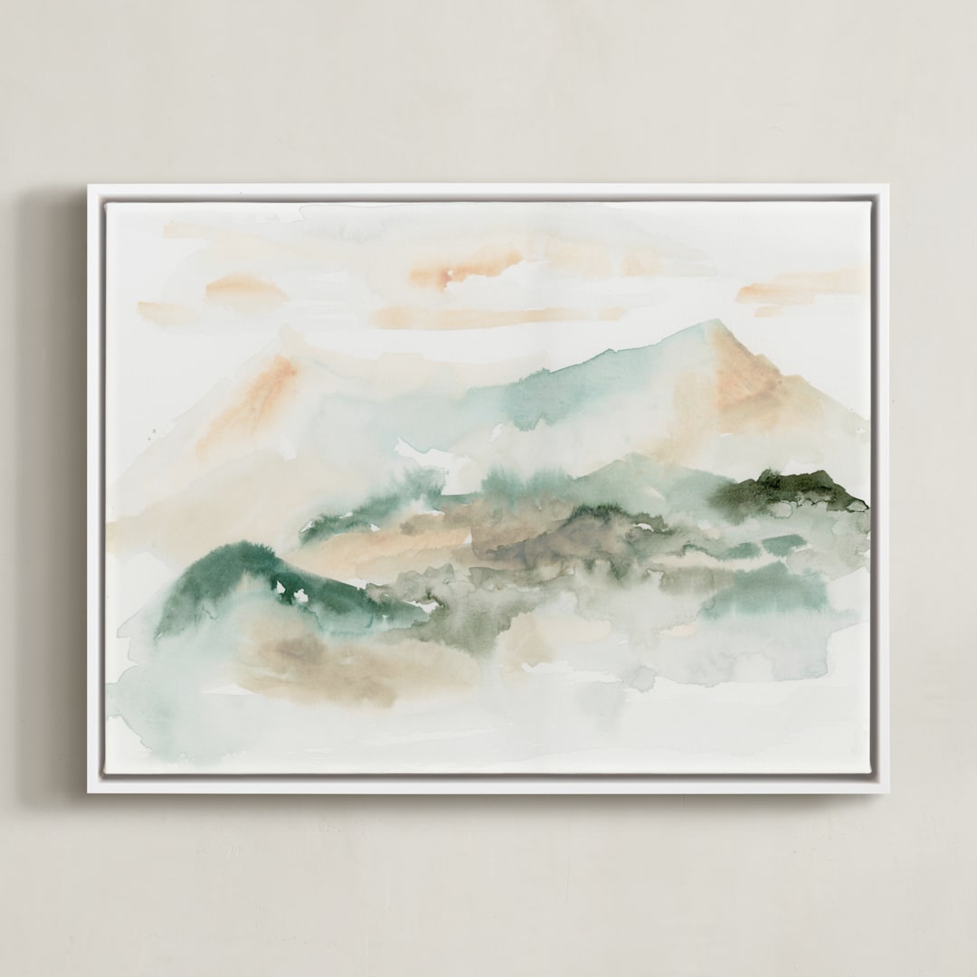 "Insight" - Art Print in Mist by Lindsay Megahed - Framed Canvas