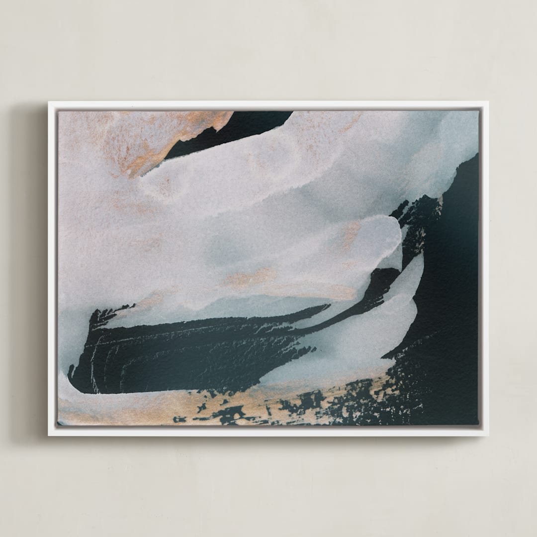 "Nonchalant" - Art Print in Deap Sea by Melanie Severin - Framed Canvas