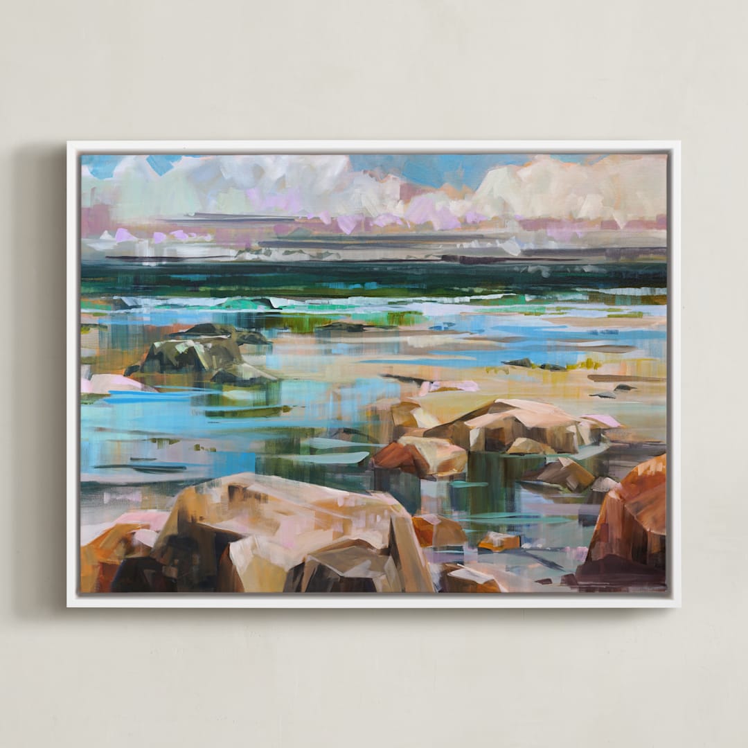 "Turning Tides" - Art Print in Multi by Jess Franks - Framed Canvas