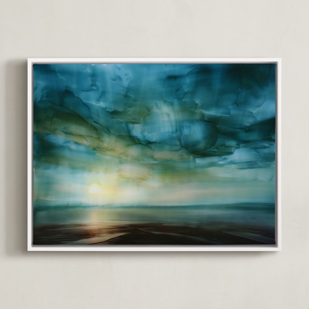 "Changing Light" - Art Print in Moonlight Blue by Brian Sostrom - Framed Canvas