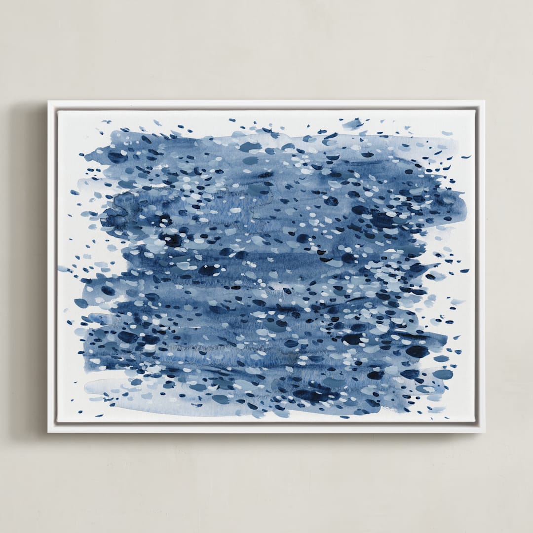 "Navy Night" - Art Print in Navy by Katie Craig - Framed Canvas