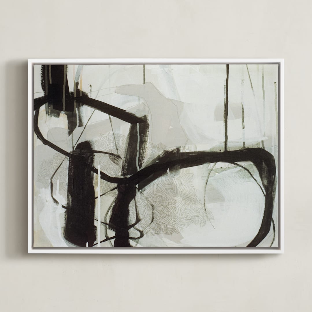 "Abstract Untitled 1" - Art Print in Black and White by Kirsta Benedetti - Framed Canvas