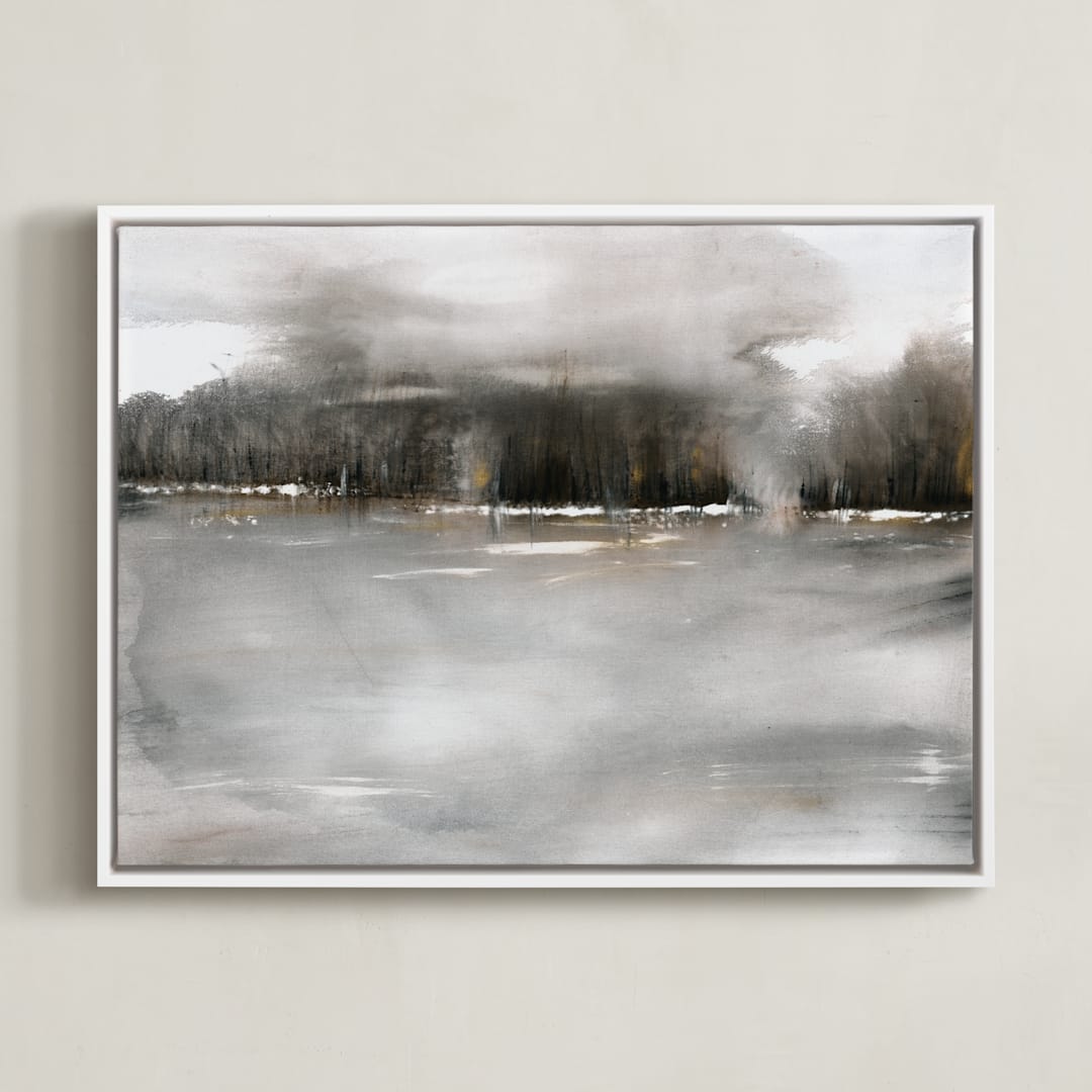 "You Never Know" - Art Print in Grey by Michelle Jean - Framed Canvas