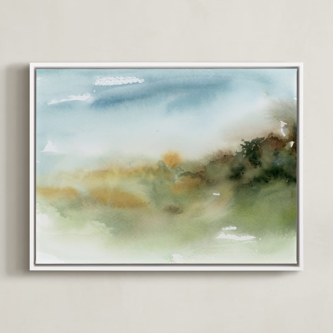 "Inbetween Spaces" - Art Print in Pine by Lindsay Megahed - Framed Canvas