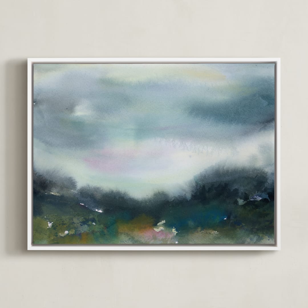 "Glade" - Art Print in Evergreen by Lindsay Megahed - Framed Canvas