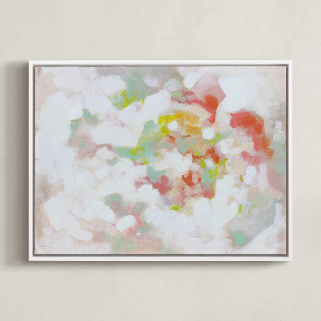 "Ice Cream Social" - Art Print in Peach by Lorent and Leif - Framed Canvas