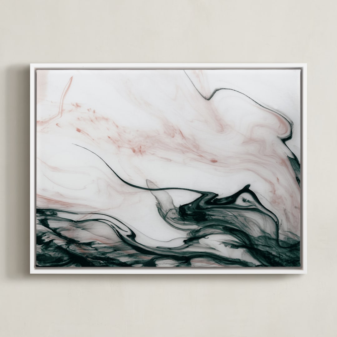 "Ethereal Flow" - Art Print in Ocean Sunset by Melanie Severin - Framed Canvas