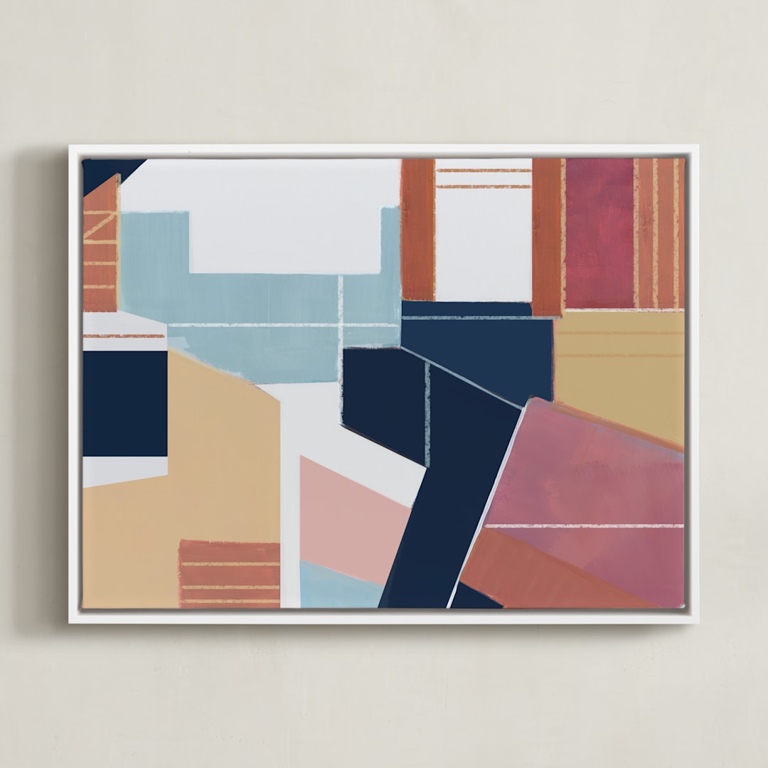 "Moderna" - Art Print in Sunset by AlisonJerry - Framed Canvas