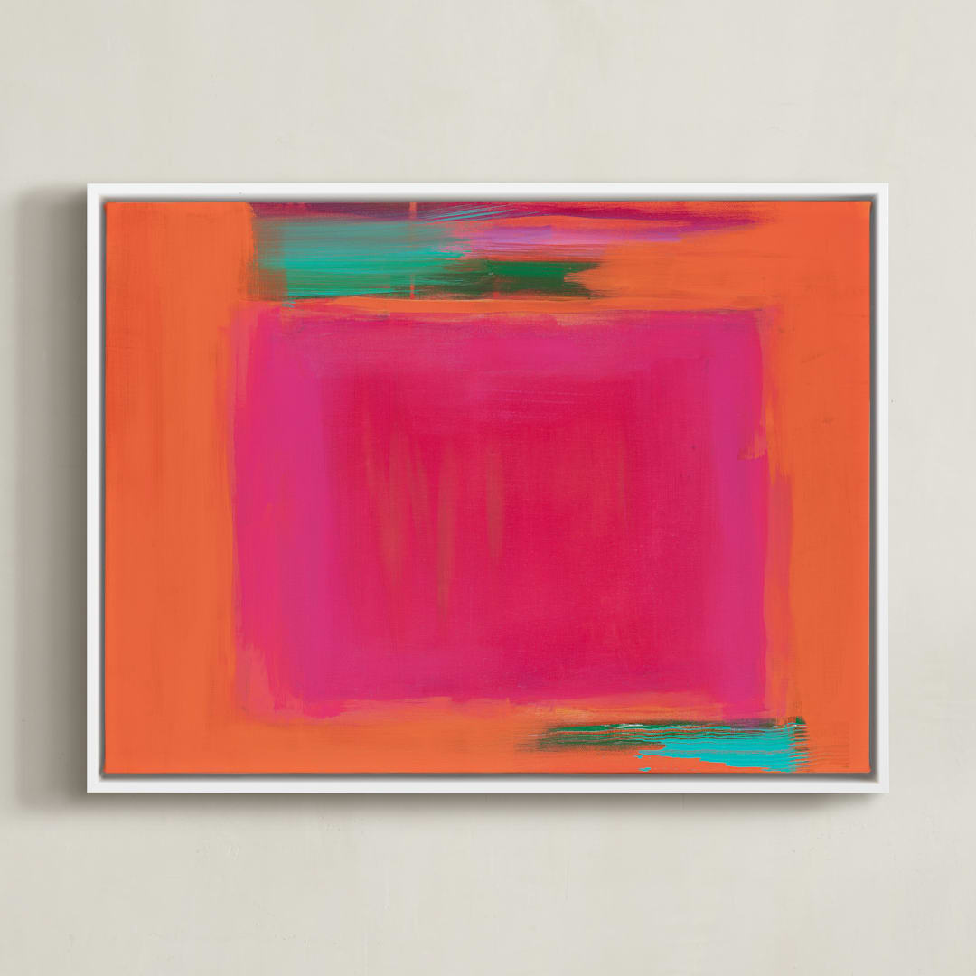 "Caliente" - Art Print in White by Amy Gray - Framed Canvas