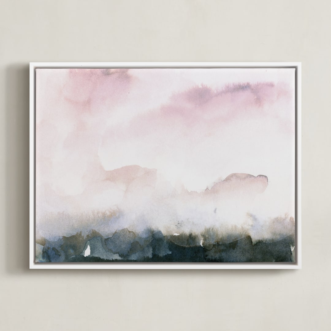 "Wake I" - Art Print in pinkn by Lindsay Megahed - Framed Canvas