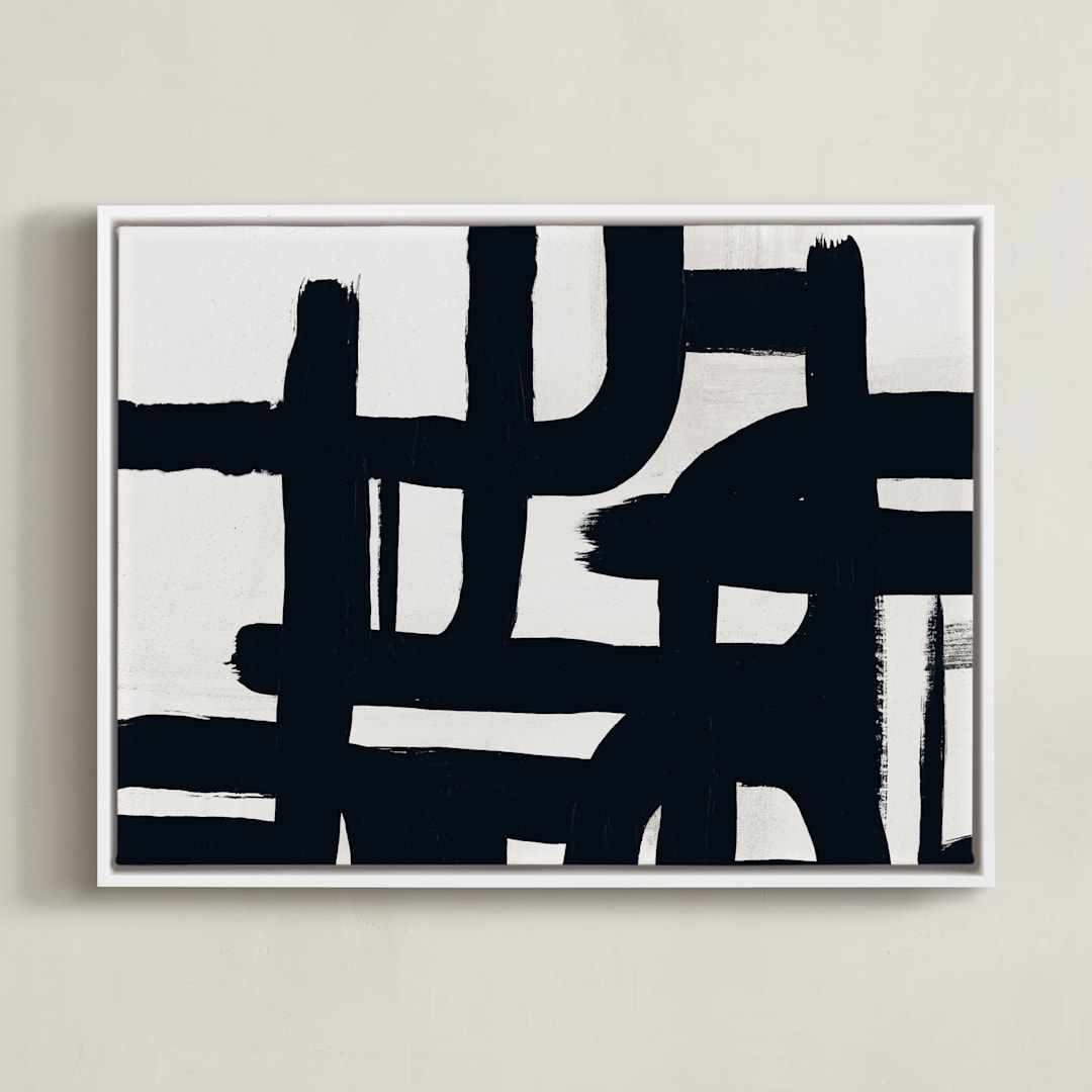 "Black and White Series III" - Art Print in Black and White Villa by Carmen Guedez - Framed Canvas