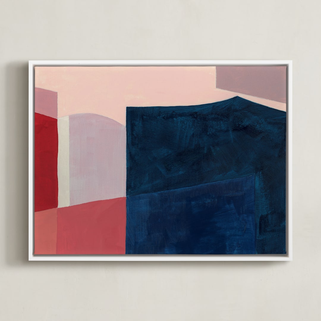"That Time we Slipped Under the Ocean" - Art Print in Indigo Ocean by Christina Flowers - Framed Canvas