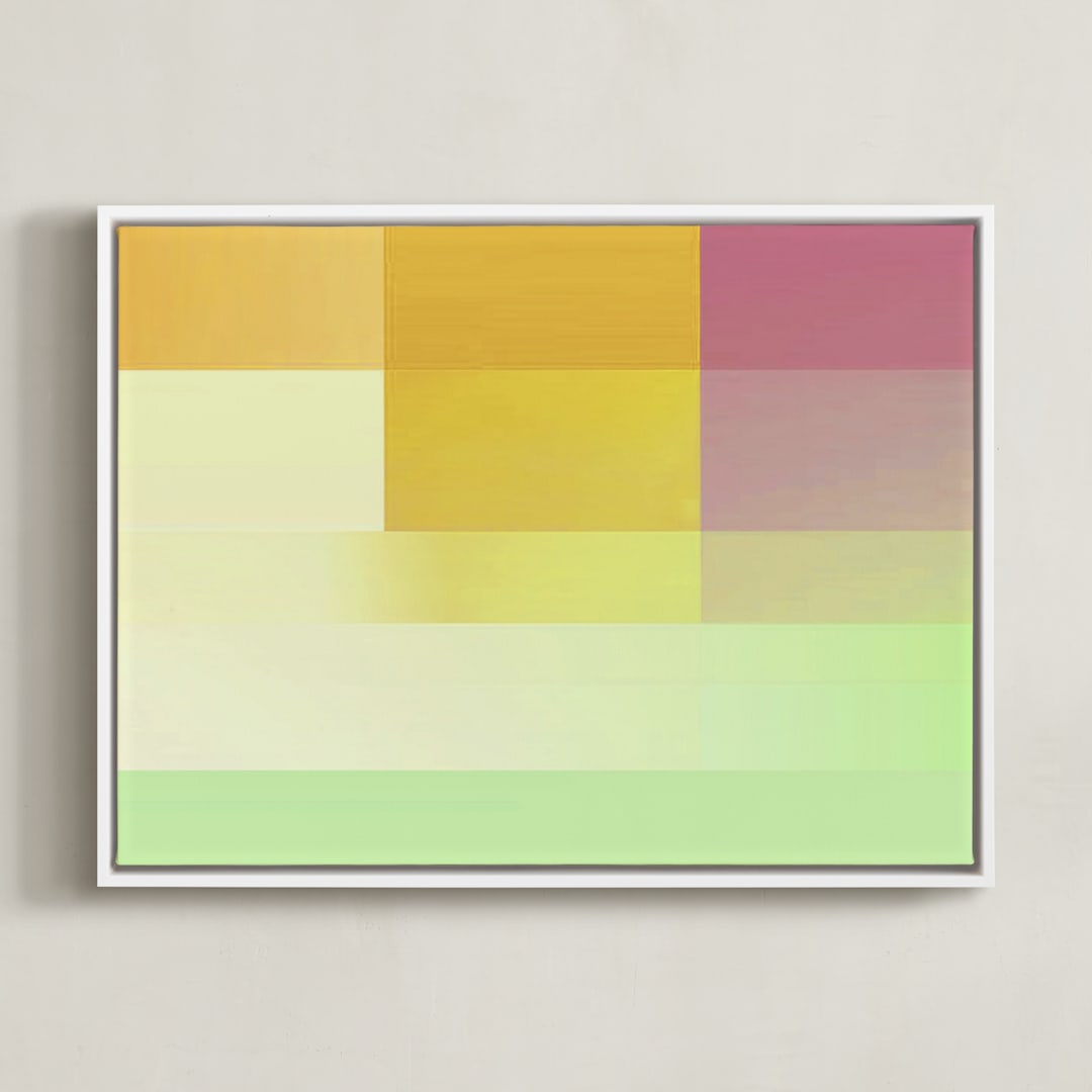 "gradients of color" - Art Print in yellow by Baumbirdy - Framed Canvas