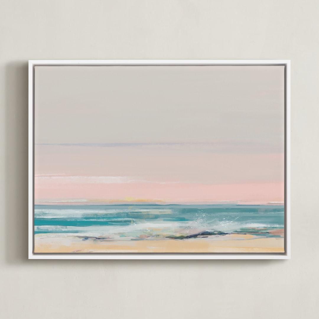 "beach impressions" - Art Print in Blue Turqouise by Eric Ransom - Framed Canvas