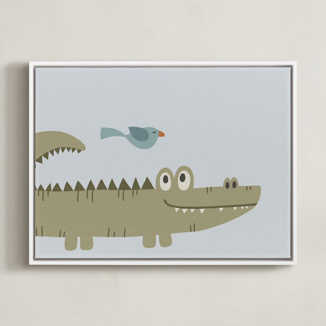 "My Jungle Friends 1" - Art Print in Swamp by Anequ Studio - Framed Canvas