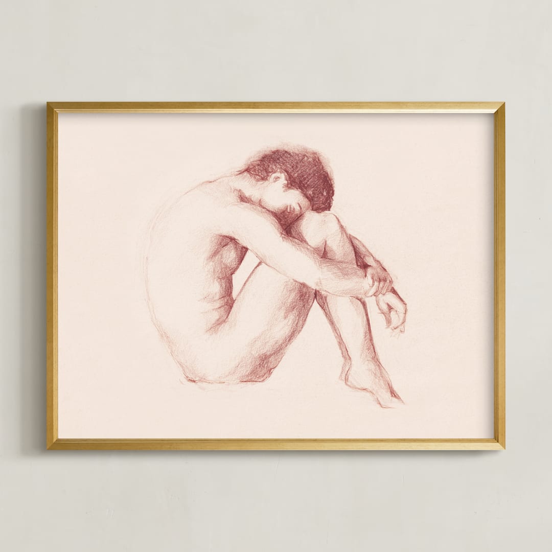 "Classic Body" - Art Print in Cream by Marta Crea - Framed