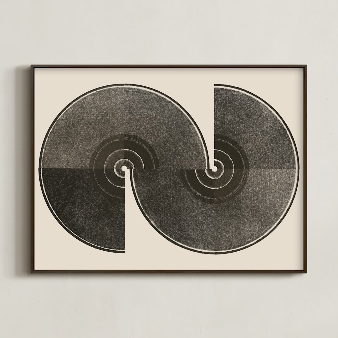 "Turn" - Art Print in Sand by Molly Lloyd - Framed