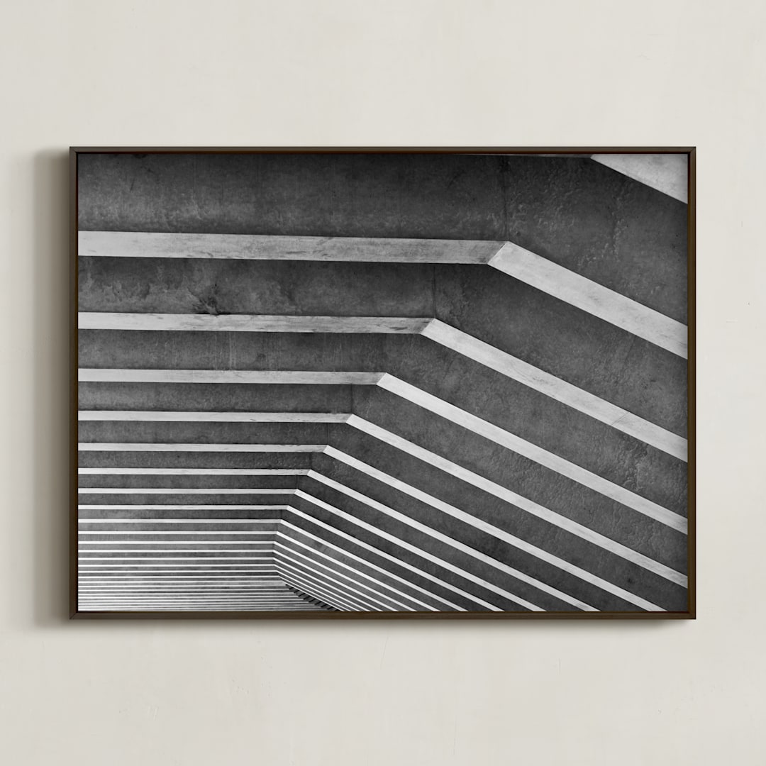 "Light and Shadow" - Art Print in Cement Gray by Krissy Bengtson - Framed