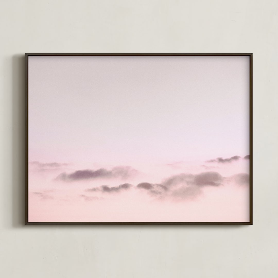 "Suspended time" - Art Print in Chalk Pink by Leia Matt - Framed