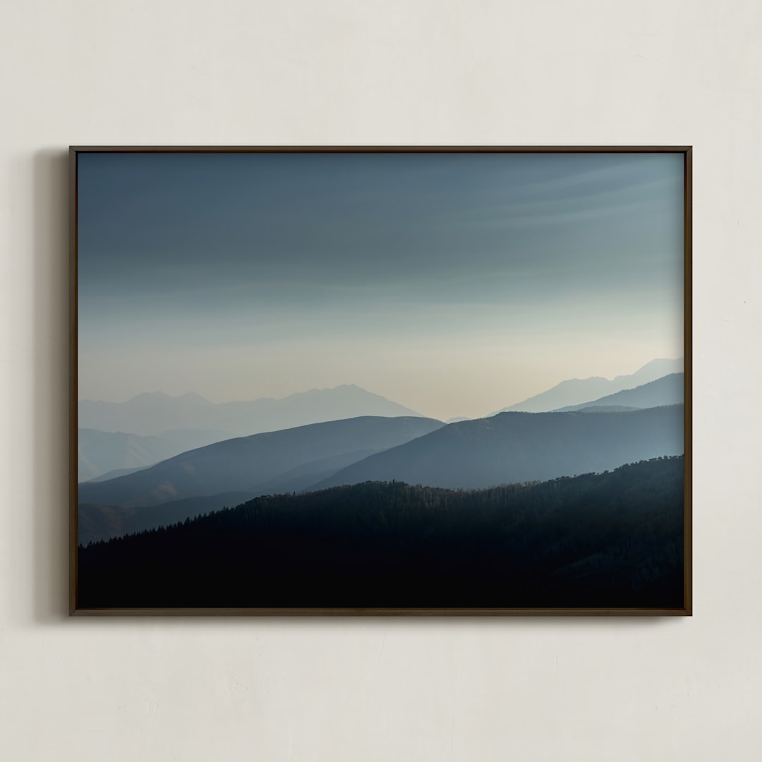 "autumn haze" - Art Print in Blue Haze by Eric Clegg - Framed