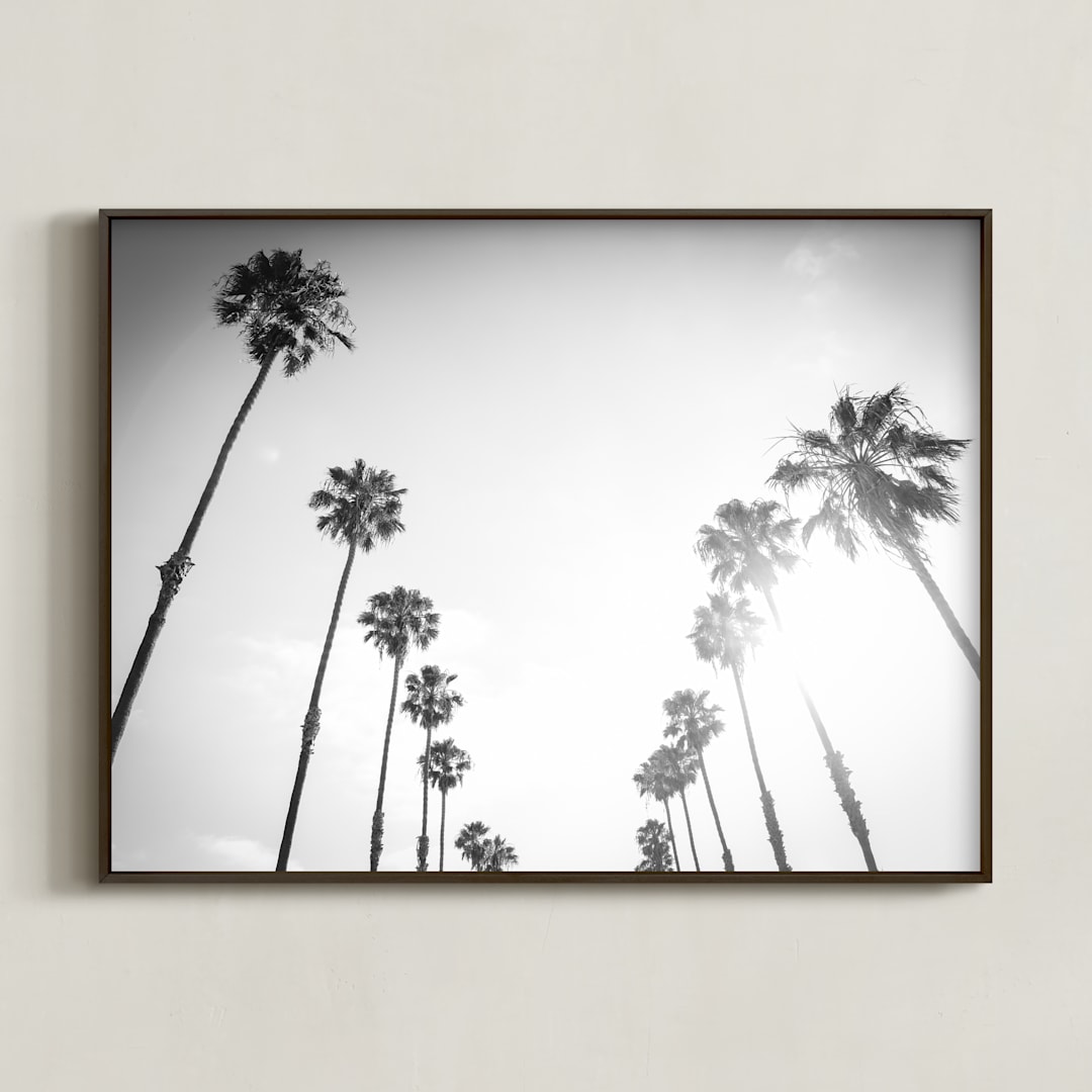 "California Palms" - Art Print in black by Lauren Armellini - Framed
