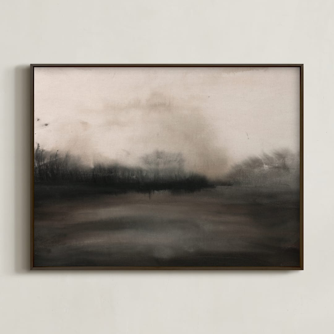 "Mystical & Mysterious" - Art Print in Misty Black & White by Michelle Jean - Framed