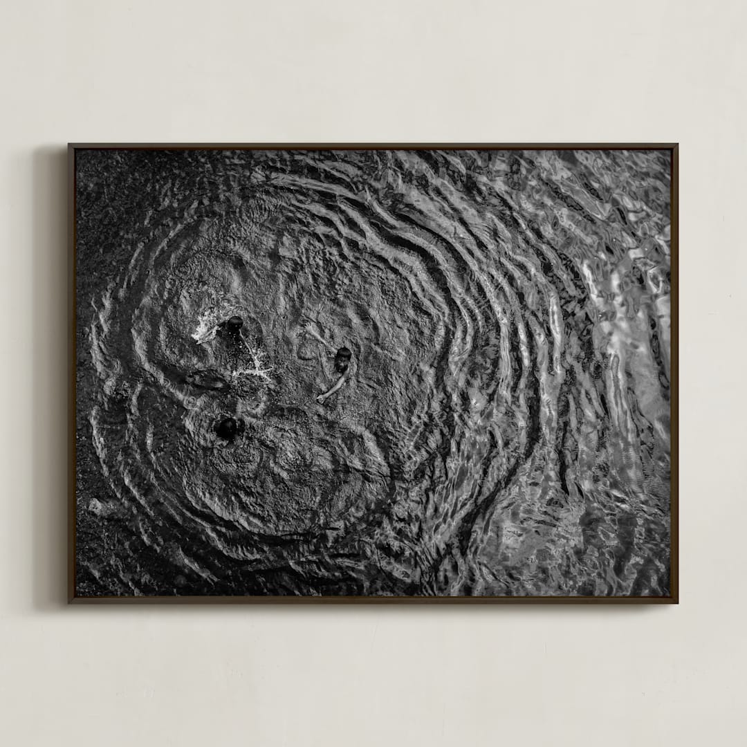 "River Kids" - Art Print in Black and White by Hello Sophie Design Lab - Framed