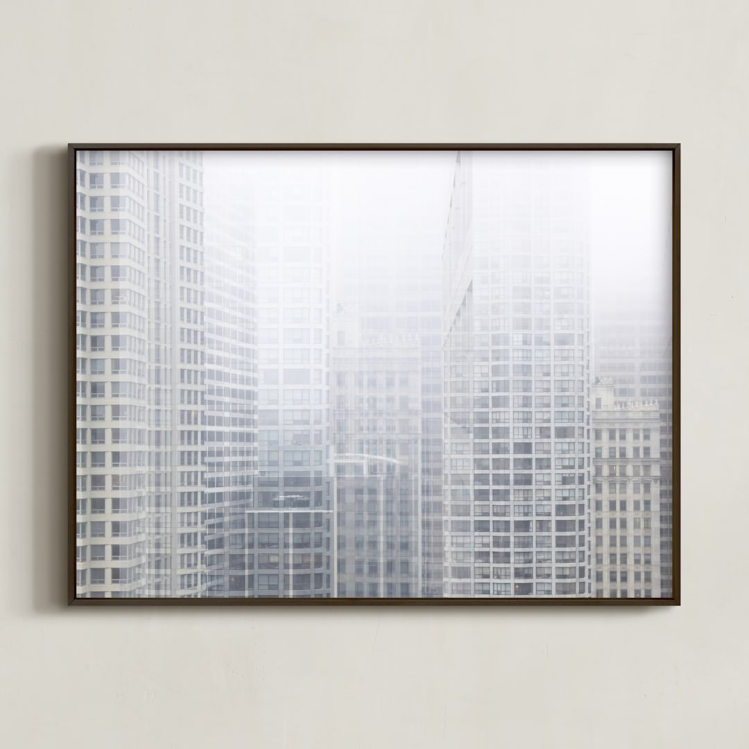 "Layers" - Art Print in Tranquil Gray by Shannon Howard - Framed