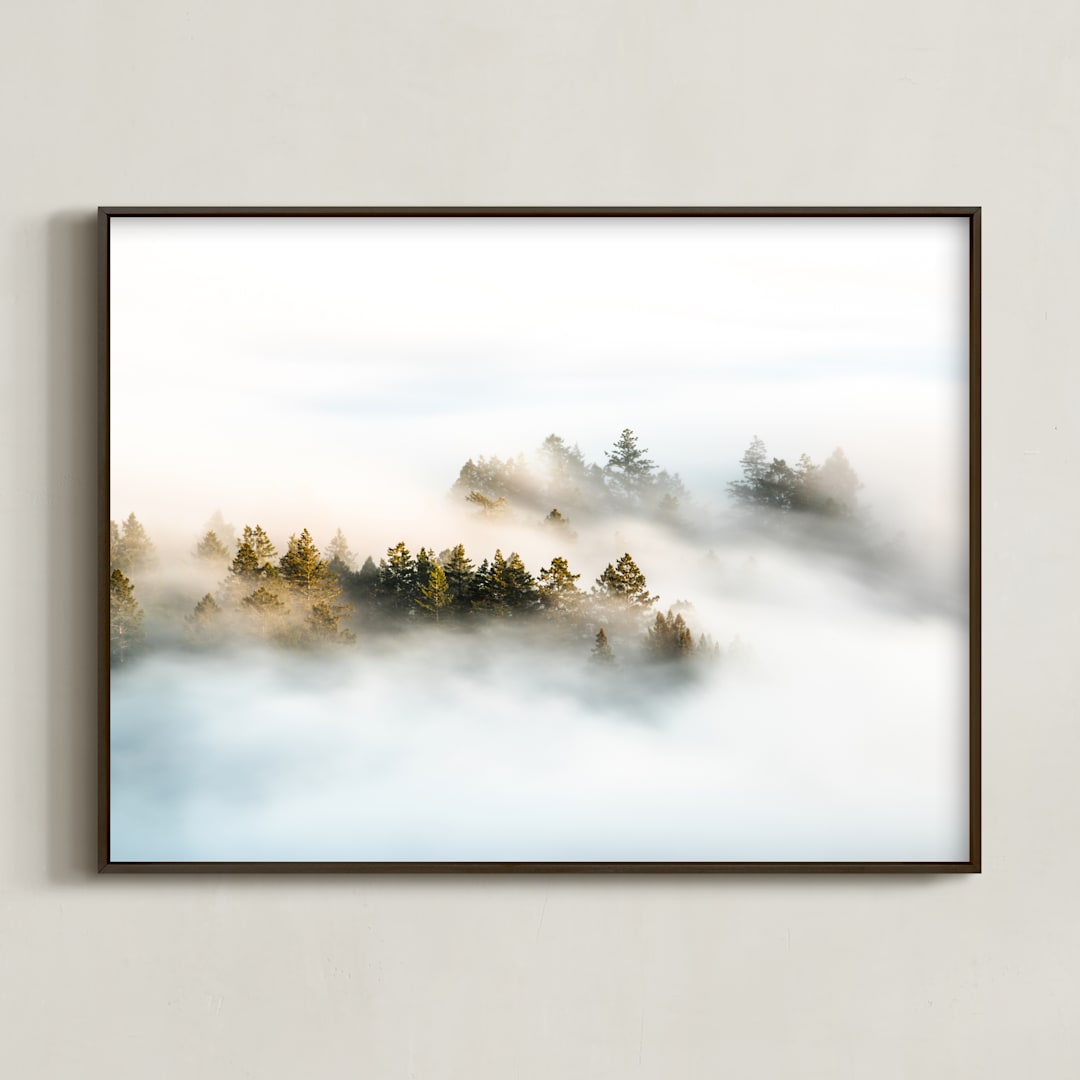 "Revealing I" - Art Print in Seaweed Green by Tania Medeiros - Framed