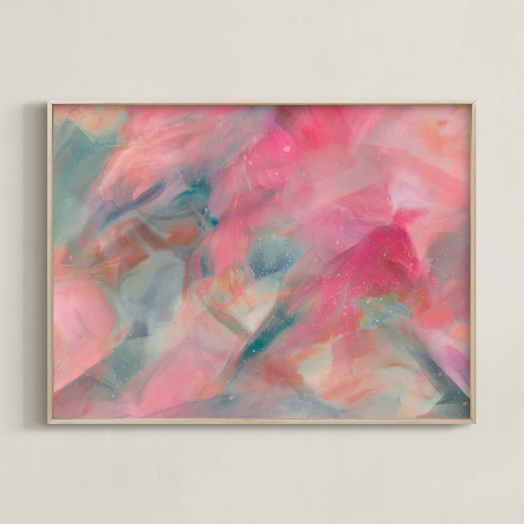 "Pretty Please" - Art Print in Cotton Candy by Brooke Drake - Framed