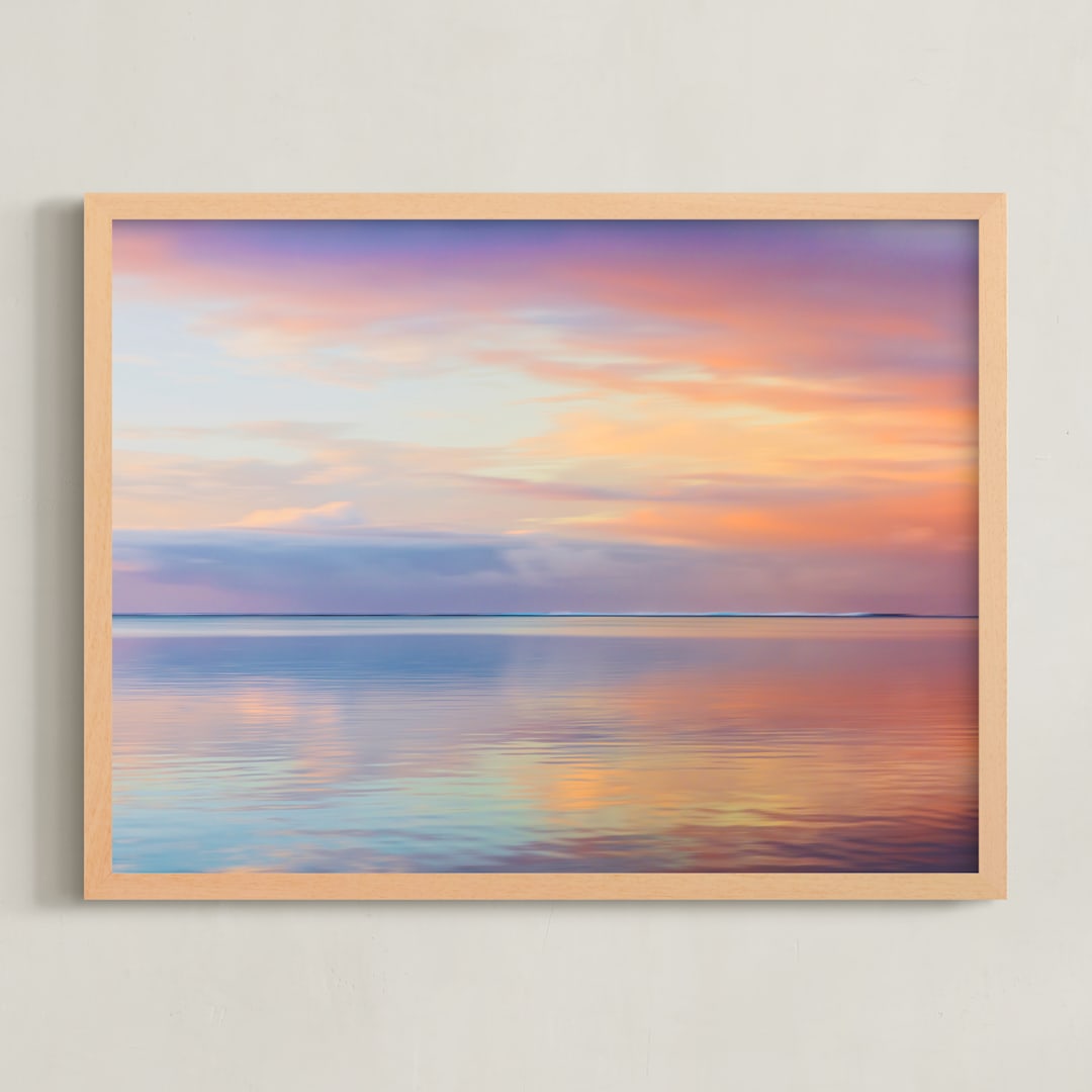 "Across the Reef" - Art Print in Sunrise Pastels by Zemina Zaferakis - Framed