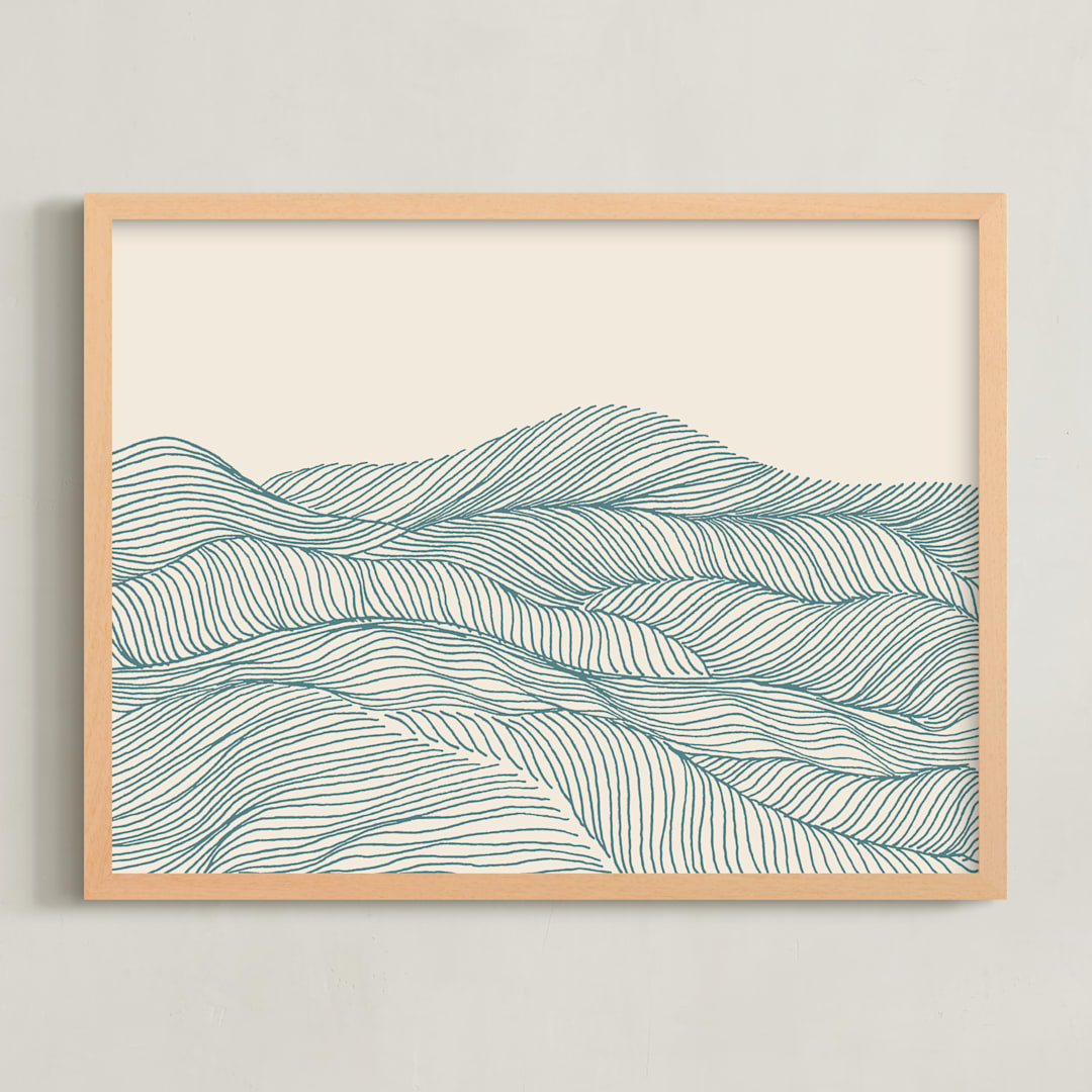 "Rolling Hills" - Art Print in Sage Hills by Jayne Alfieri - Framed