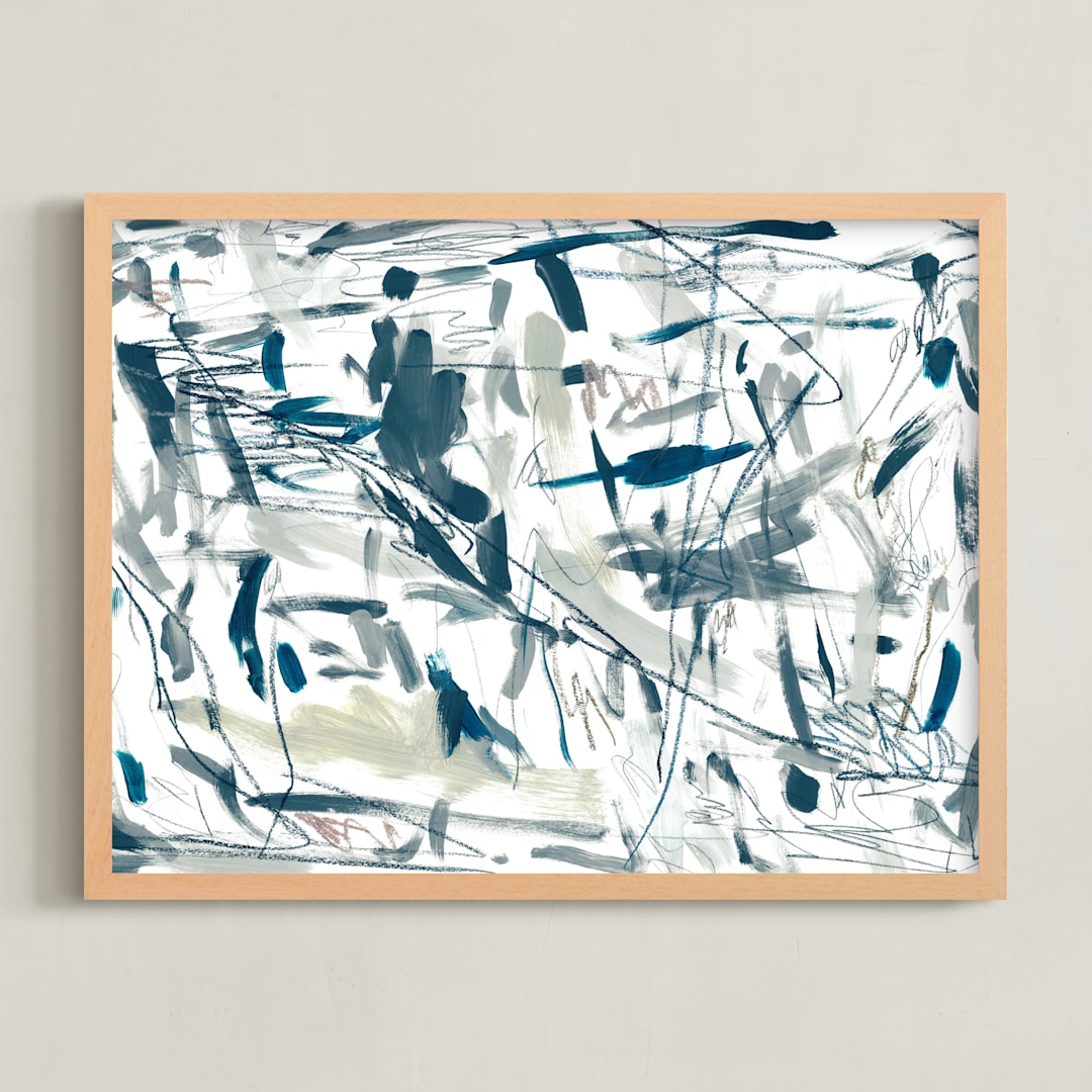 "Take The Leap" - Art Print in Ocean by Kristine Sarley - Framed