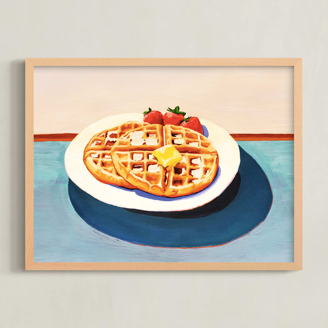 "Breakfast at the Diner" - Art Print in Retro by taylorVdesign - Framed