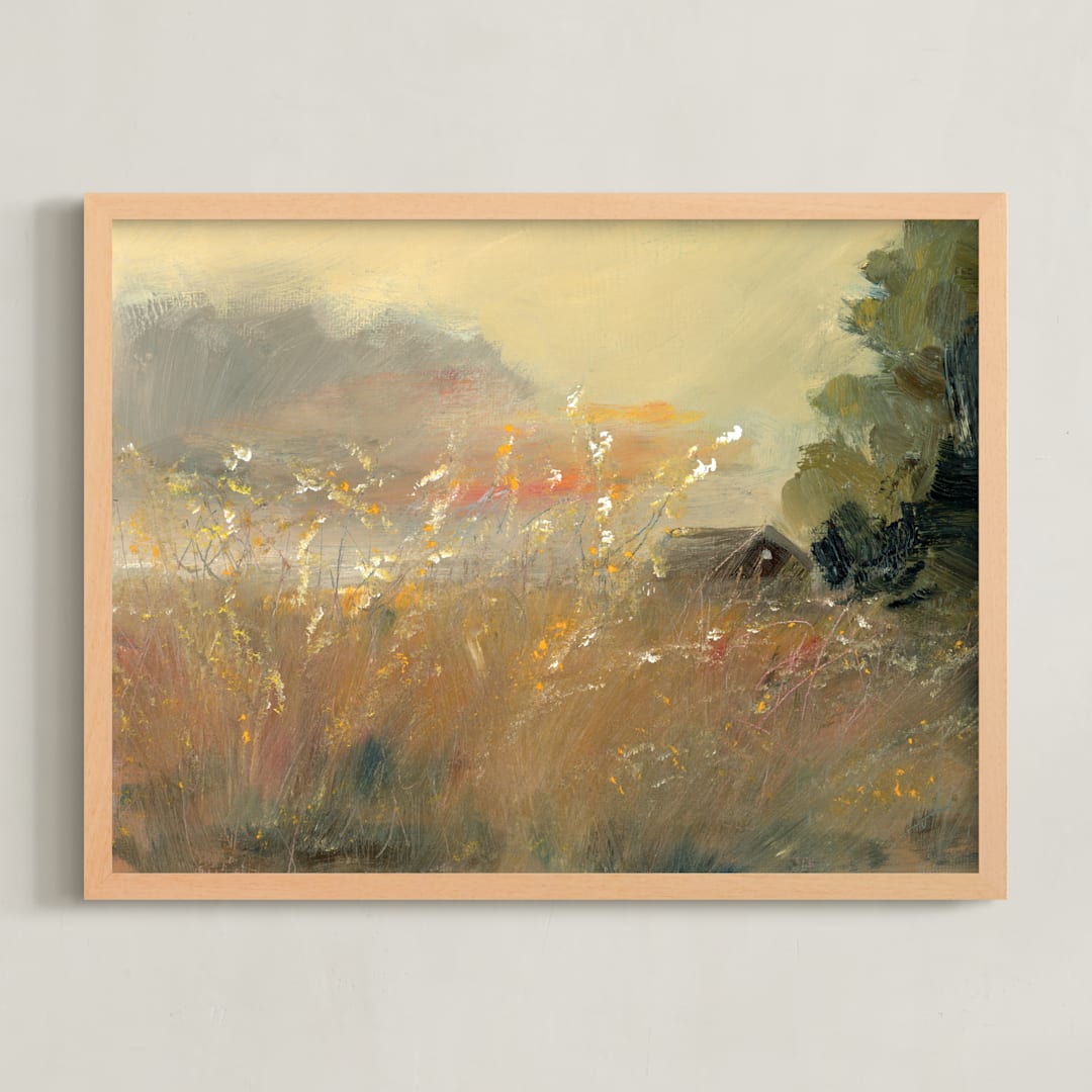 "Take Me Home II" - Art Print in Wheat by Lindsay Megahed - Framed